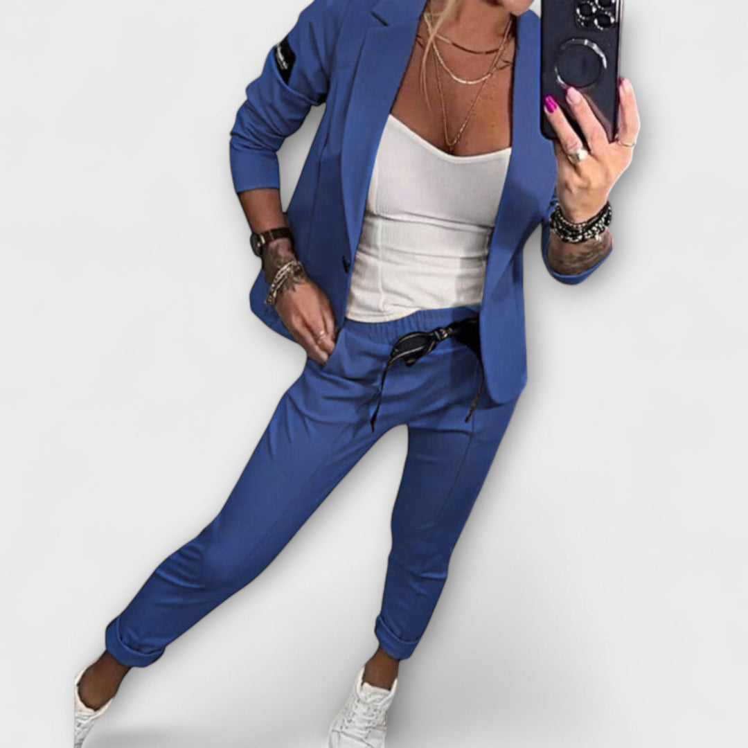 Victoria | Elegant Set of Top, Jacket, and Trousers
