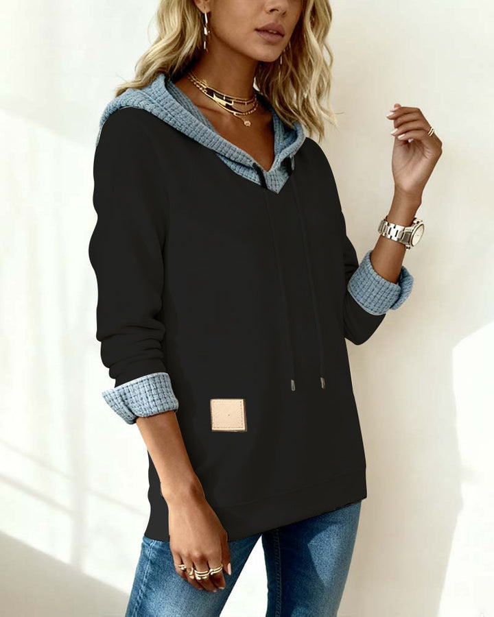Julia® | Casual Hoodie Sweatshirt with Waffle Inserts