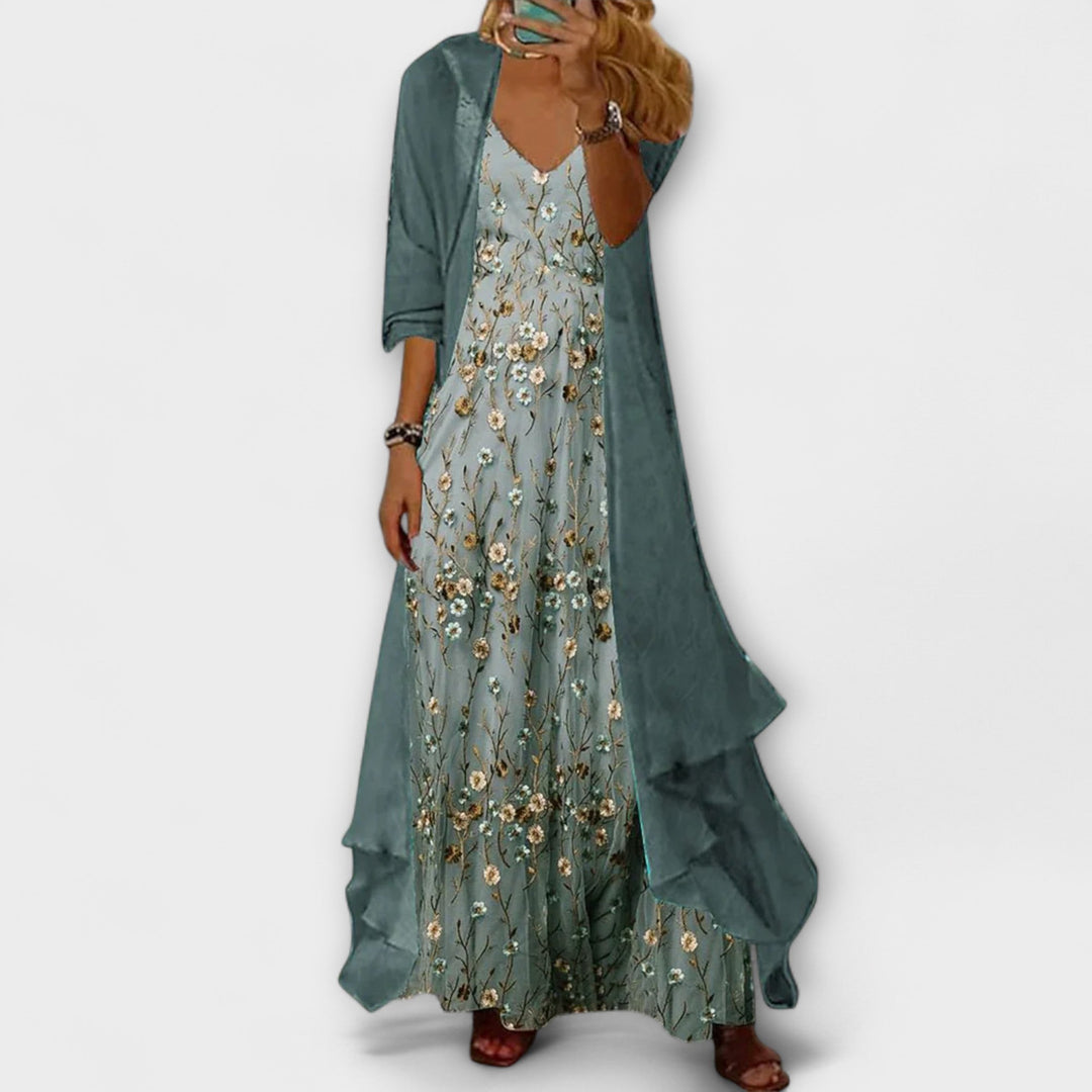 Victoria | Elegant Maxi Dress Two-Piece Set
