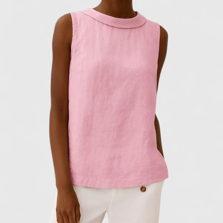 Victoria | Elegant Top with Roll Collar