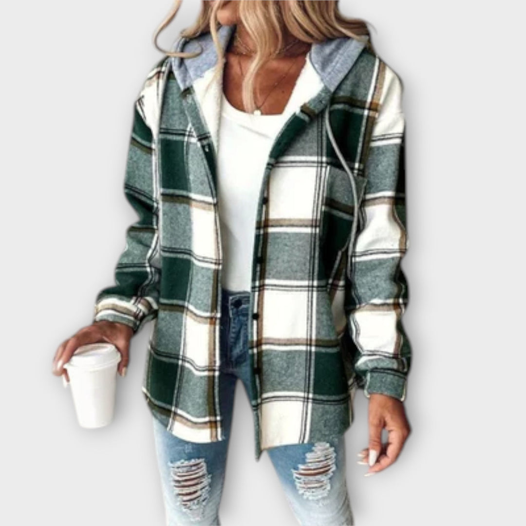 Victoria | Plaid Hooded Shacket – Effortless Style & Comfort