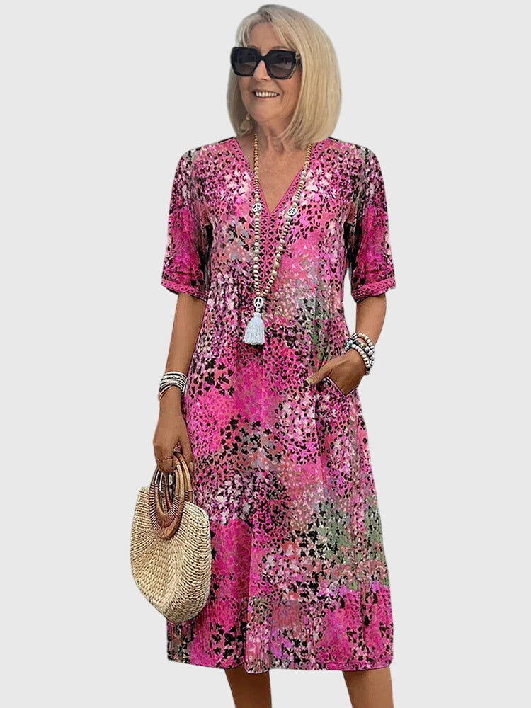 Victoria | Elegant Floral Midi Dress