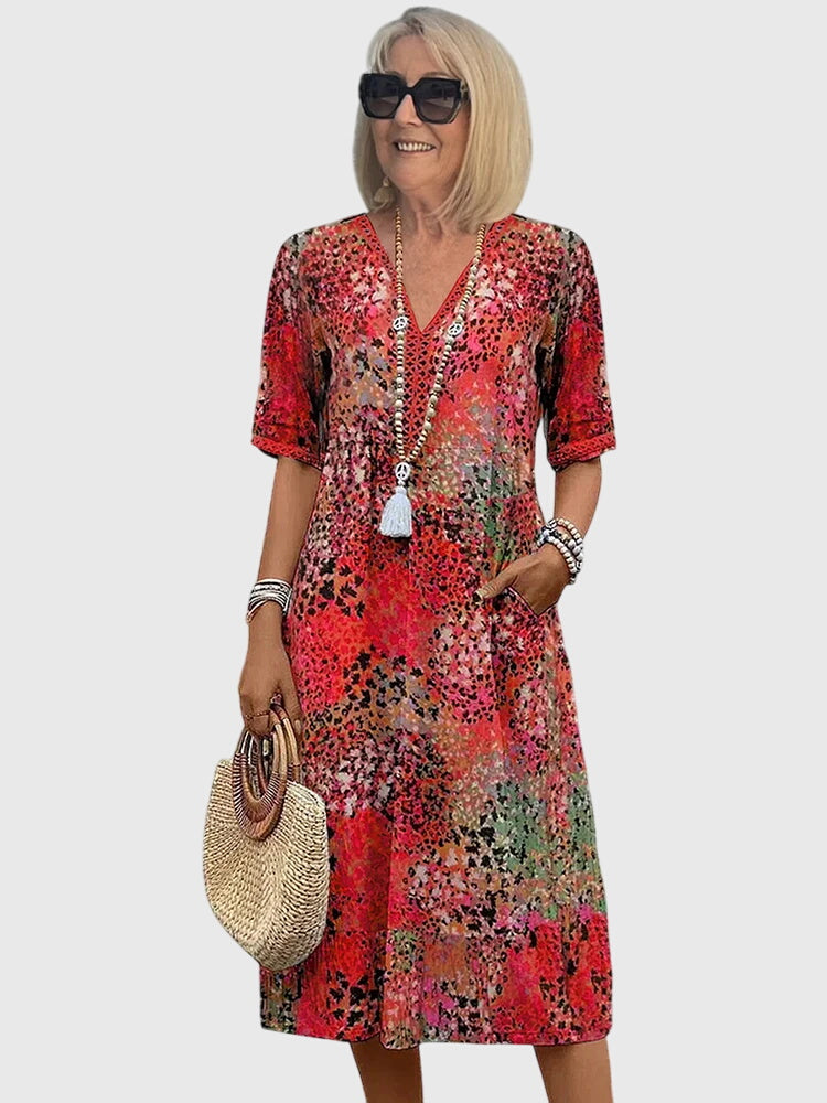 Victoria | Elegant Floral Midi Dress