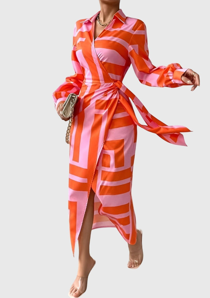 Victoria | Elegant Wrap Dress with Print