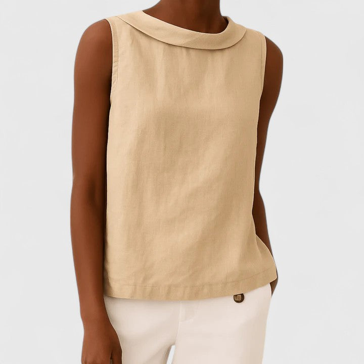 Victoria | Elegant Top with Roll Collar