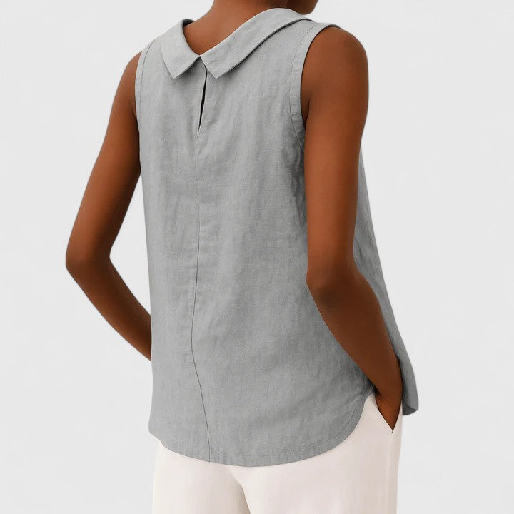 Victoria | Elegant Top with Roll Collar