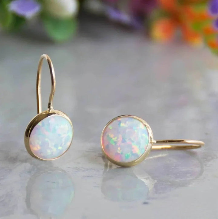 Victoria | Retro Opalstein Gold Earrings