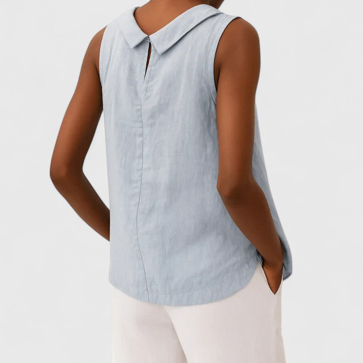 Victoria | Elegant Top with Roll Collar
