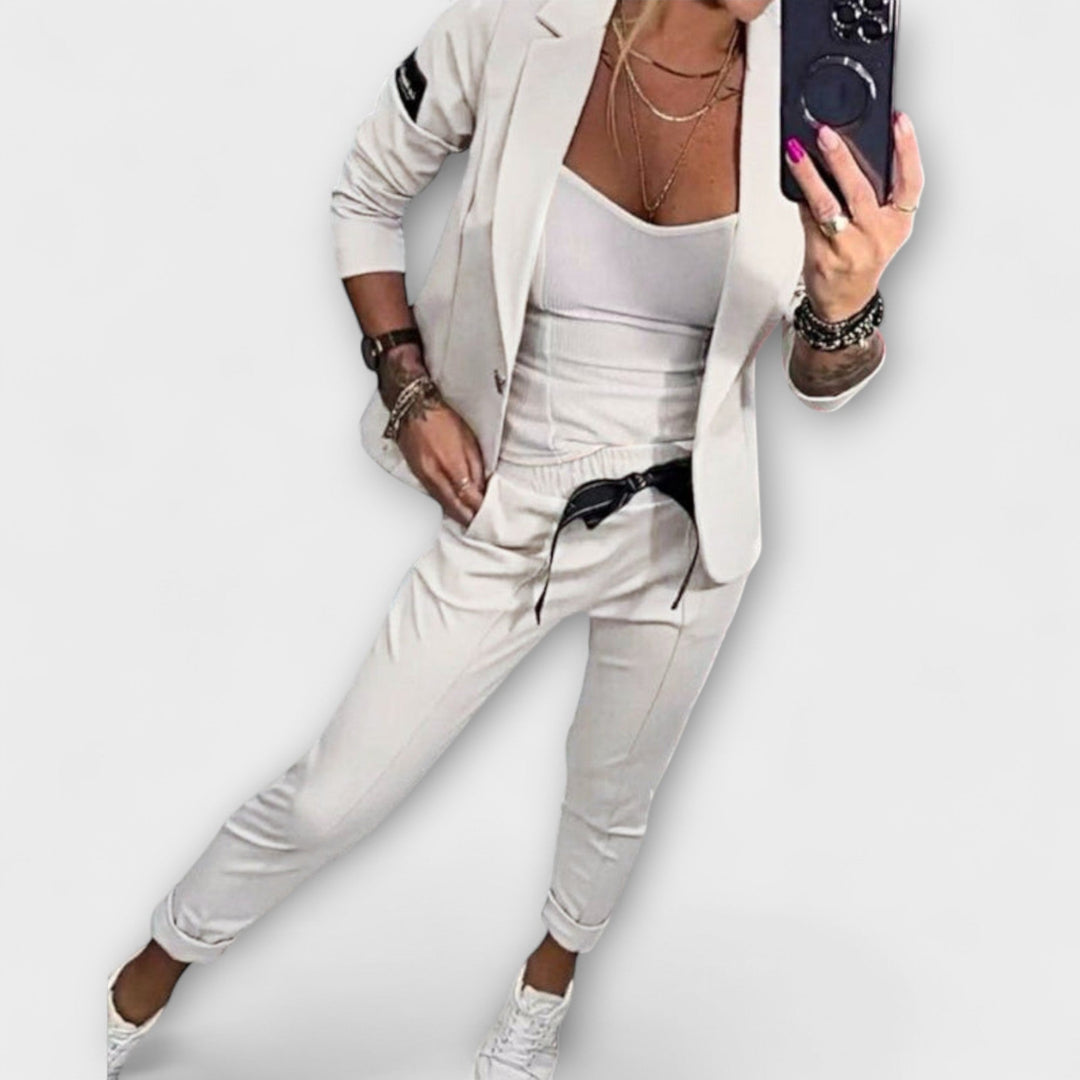 Victoria | Elegant Set of Top, Jacket, and Pants