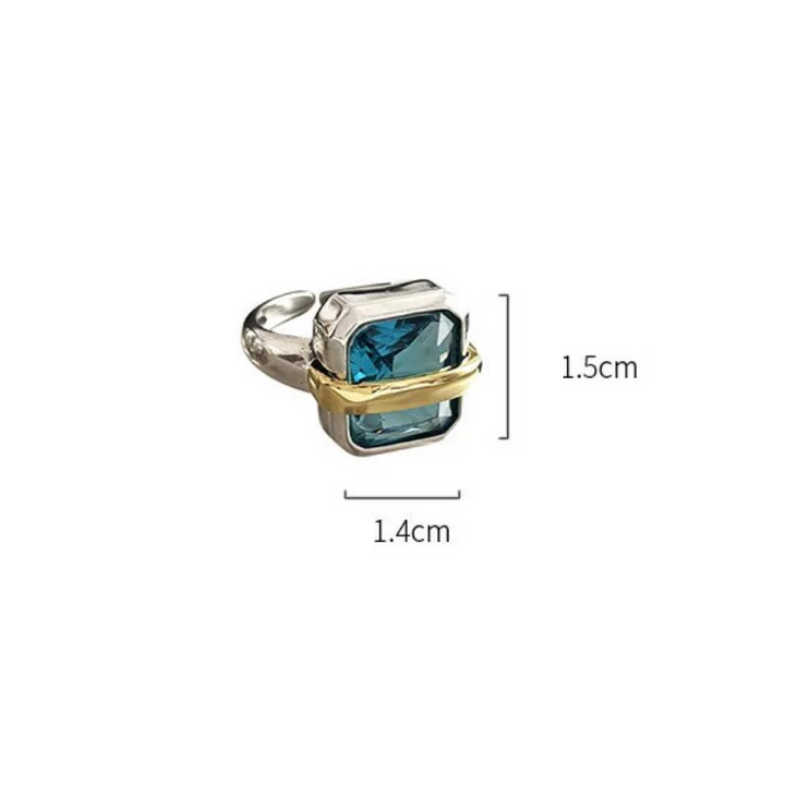 Victoria Blue Zircon Silver Ring |