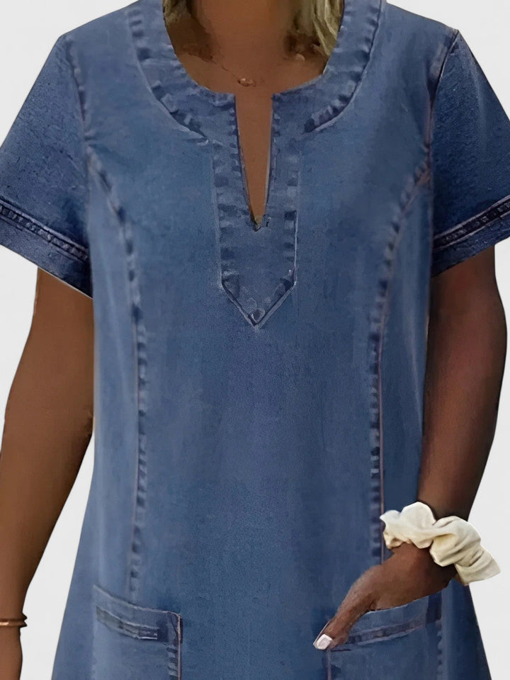 Victoria | Elegant Denim Dress