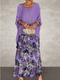 Purple with flowers