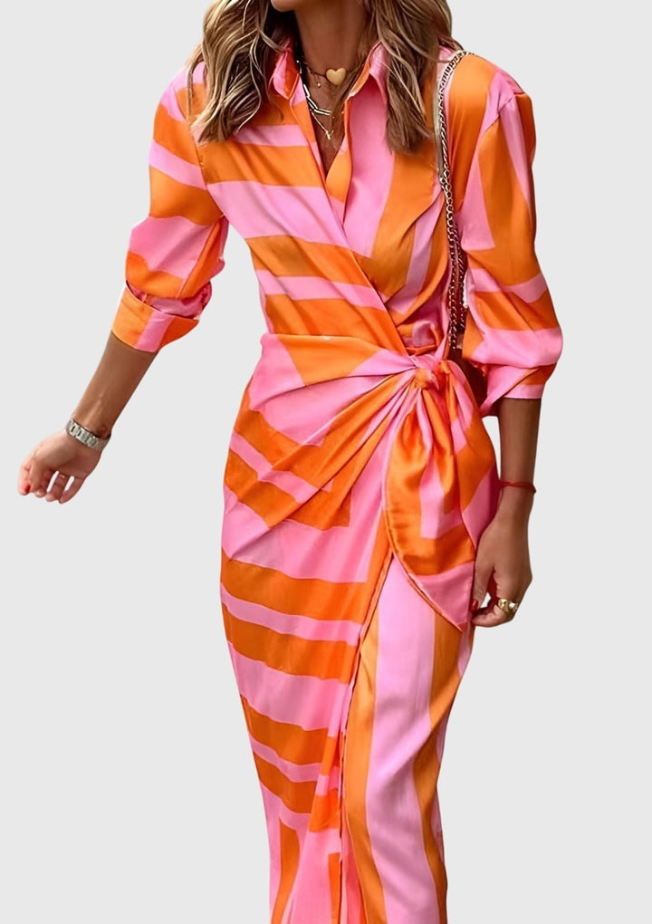 Victoria | Elegant Wrap Dress with Print