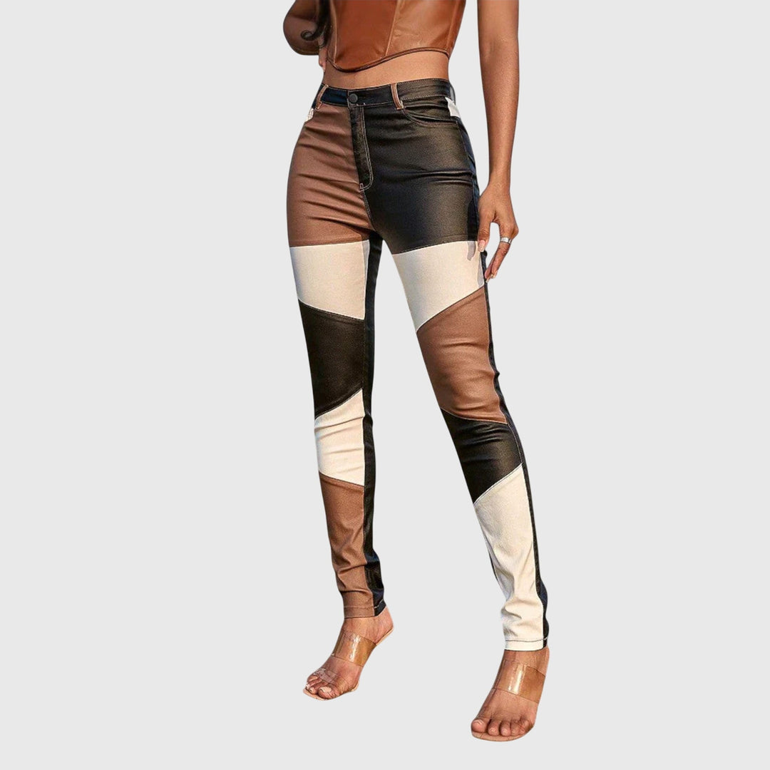 Victoria | Tube Pants with Colour Block Pattern