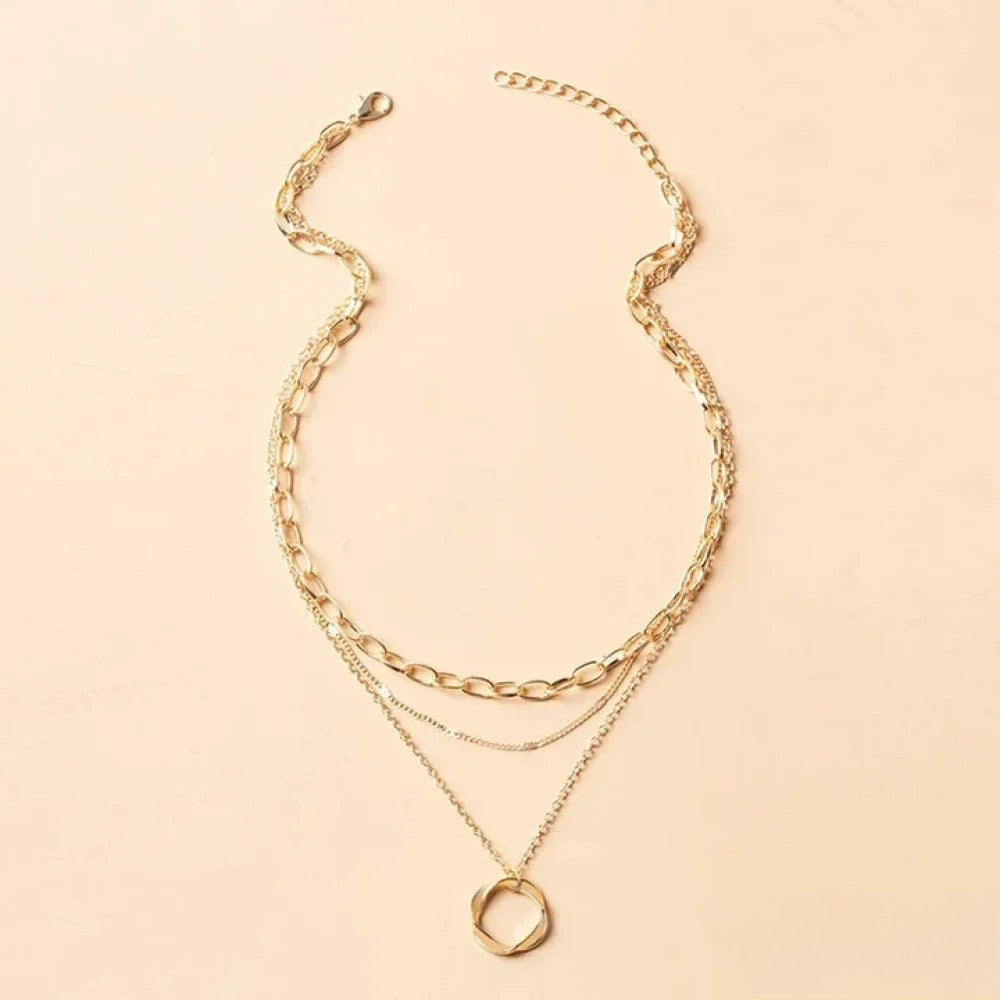 Victoria | Retro Gold Layered Necklace