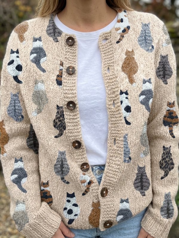 Alyssa | The Cat Print Cardigan