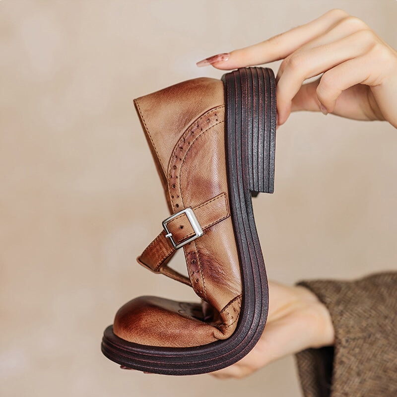 Victoria | Elegant Leather Mary Janes