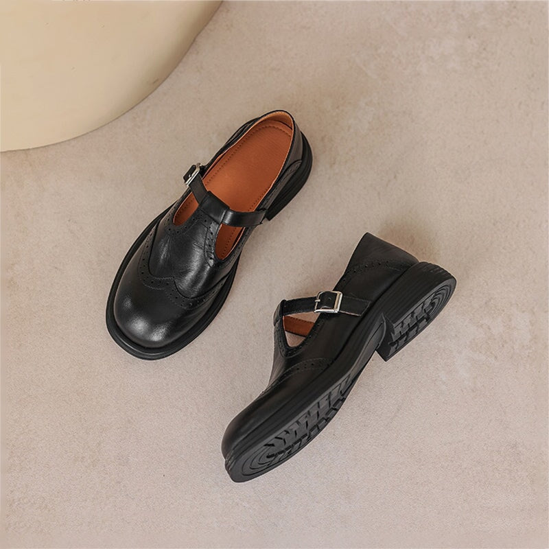 Victoria | Elegant Leather Mary Janes