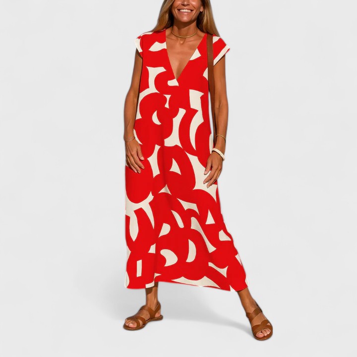 Victoria | Flowing V-Neck Dress